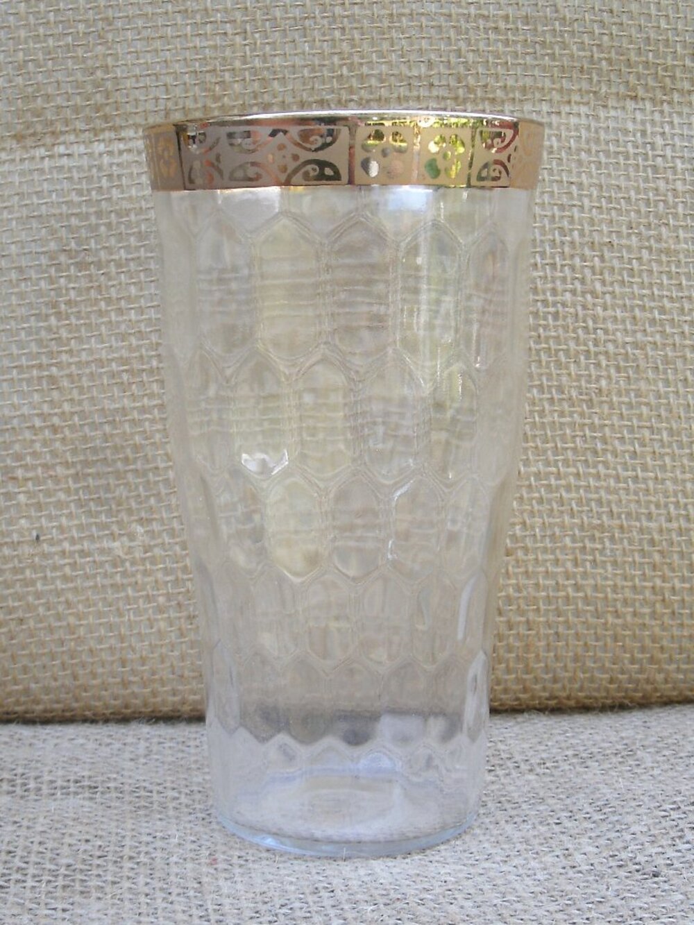 Vintage West Virginia Glass Optic 22K Gold Drink Glass Set of 3 - Picture 4 of 15